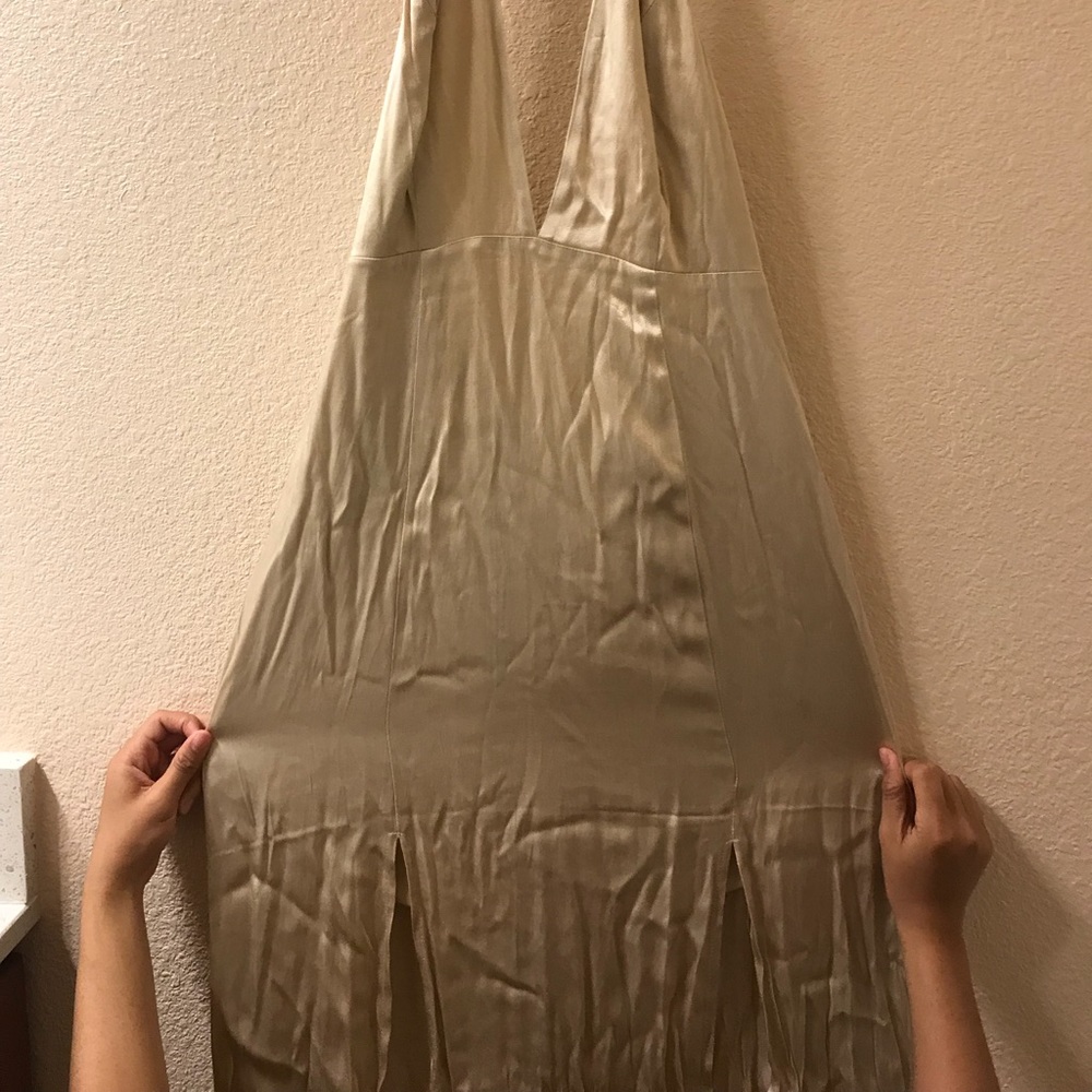 Satin Maxi Champagne Dress